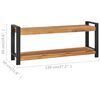 vidaXL Bench Natural Teak Solid Teak Wood Medium Storage Bench