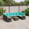 vidaXL 10 Piece Patio Sofa Set with Cushions Black Poly Rattan (US only)