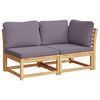 vidaXL Garden Lounge Set Dark grey cushions with natural wood