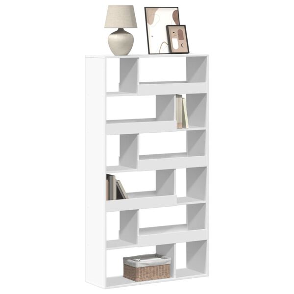 vidaXL Bookcase White 39.4x13.0x73.8" Engineered Wood