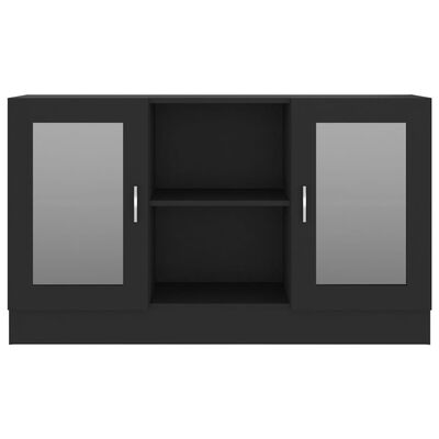 vidaXL Vitrine Cabinet Black 47.2"x12"x27.6" Engineered Wood