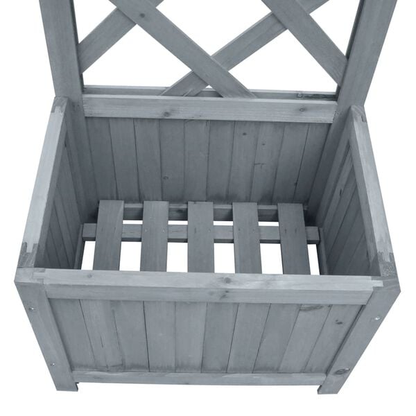 vidaXL Trellis Planter Gray Solid firwood Medium Durable