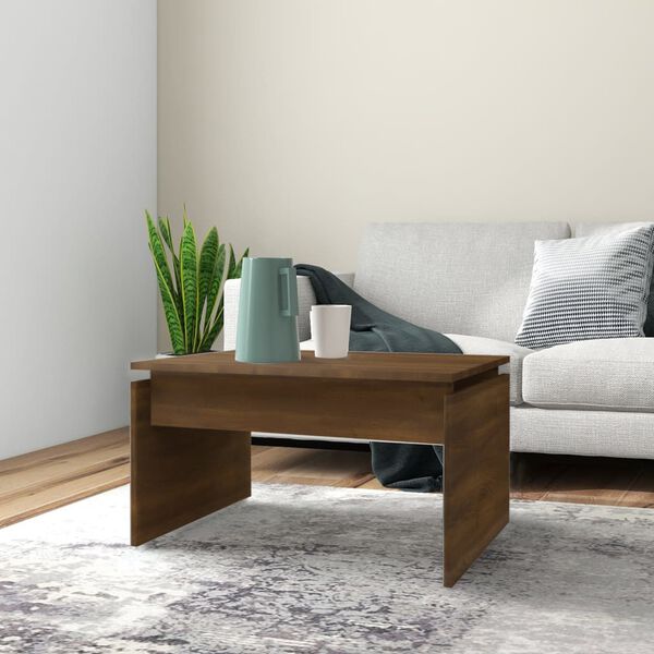 vidaXL Coffee Table Brown Oak Engineered Wood 26.8 in x 19.7 in x 15.0 in