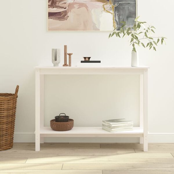 vidaXL Console Table White Solid pine wood Medium Durable