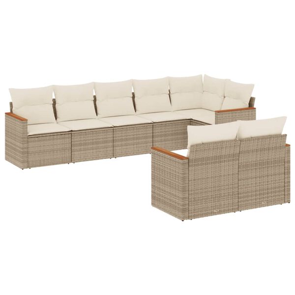 vidaXL Garden Sofa Set Beige, Cream White