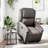 vidaXL Stand Up Recliner Chair Grey Real Leather, Metal, Plywood Standard