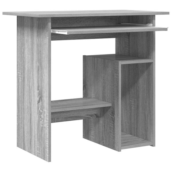 vidaXL Desk Grey Sonoma Engineered Wood Compact Computer Desk