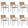 vidaXL Garden Chair 6 pcs Brown 56 x 57 x 87cm Solid Acacia wood