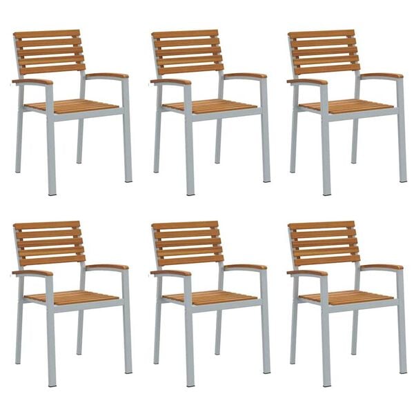 vidaXL Garden Chair 6 pcs Brown 56 x 57 x 87cm Solid Acacia wood