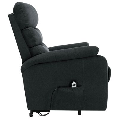 vidaXL Power Lift Massage Recliner Dark Gray Fabric