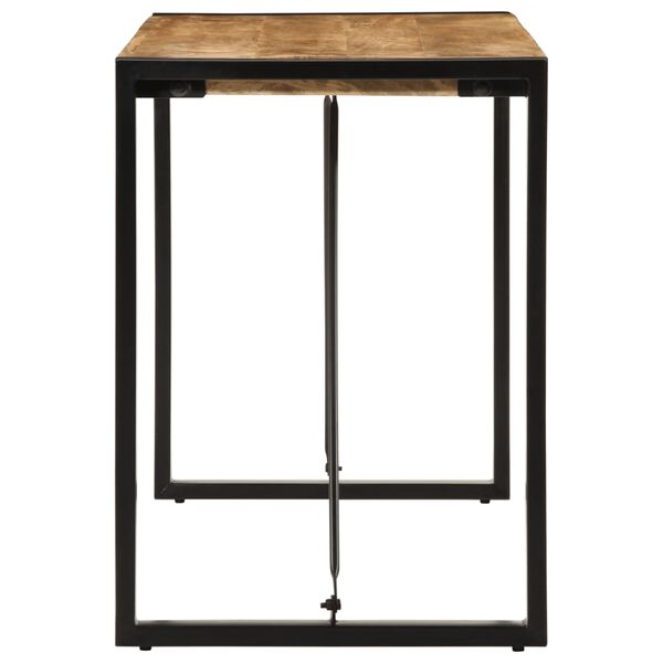 vidaXL Dining Table Natural wood and black Solid rough mango wood and steel