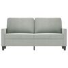 vidaXL 2-seater Sofa Light grey Velvet, Metal, Textilene Medium