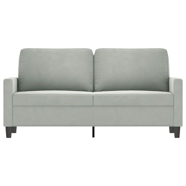 vidaXL 2-seater Sofa Light grey Velvet, Metal, Textilene Medium
