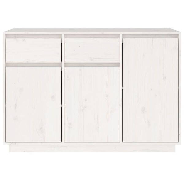 vidaXL Sideboard White Solid pine wood Medium Sideboard Rectangular