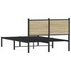 vidaXL Bed Frame Sonoma Oak Steel 47.2x78.7 in Bed Frame Rectangular