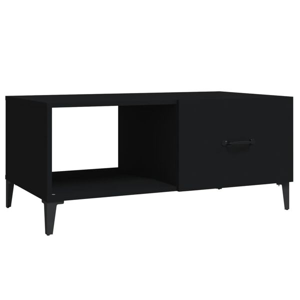 vidaXL Coffee Table Black Engineered wood, Iron 35.4 x 19.7 x 15.7 in