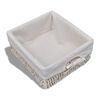 vidaXL Storage Bench White Wood, Cotton, Polyester 24.4 x 13.0 x 16.5 in