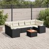 vidaXL Garden Sofa Set Black, Cream White