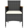 vidaXL Garden Dining Set Black Poly rattan Standard Removable Covers