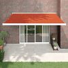 vidaXL Retractable Awning Orange and Brown