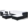 vidaXL Outdoor Furniture Set Black PE Rattan 6 Piece Modular