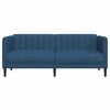 vidaXL Sofa Blue 100% polyester fabric, plywood, solid wood 2-seater