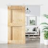 vidaXL Sliding Door with Hardware Set 37.4x82.7" Solid Wood Pine