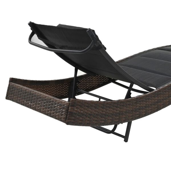 vidaXL Sunlounger Brown and Black
