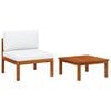 vidaXL Garden Lounge Set Cream White Solid acacia wood Medium Modular
