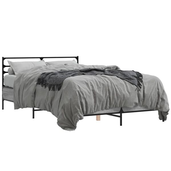 vidaXL Bed Frame Gray Sonoma Engineered wood, metal, plywood