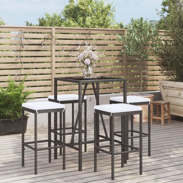 vidaXL Garden Bar Set Black