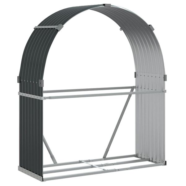 vidaXL Log Holder Anthracite 47.2x17.7x55.1" Galvanised Steel