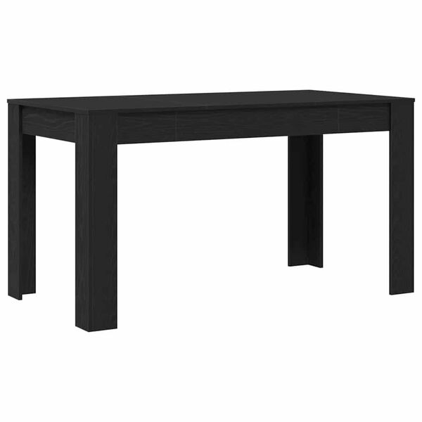 vidaXL Dining Table Black Oak 55.12 x 29.33 x 29.92 in Poly Rattan