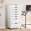 vidaXL Rolling Cabinet White Solid pine wood, engineered wood, plastic