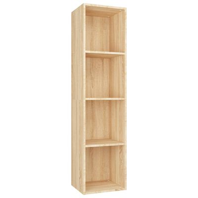 vidaXL Book Cabinet/TV Cabinet Sonoma Oak 14.2"x11.8"x56.3" Engineered Wood