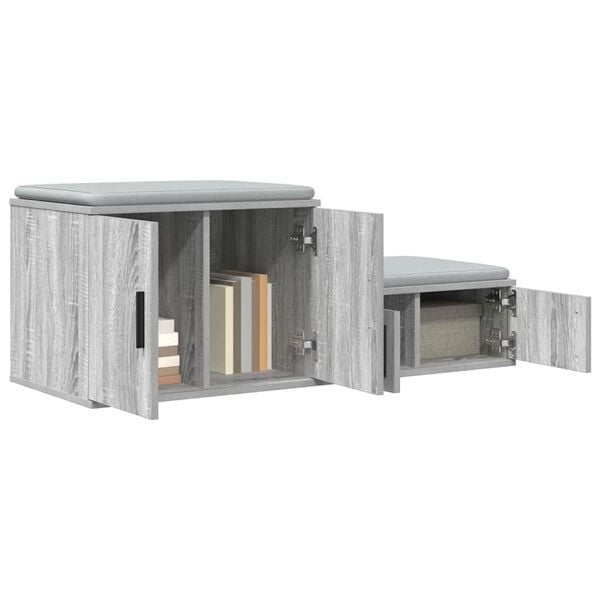 vidaXL Storage Cabinet 2 pcs Grey Sonoma 42.52 x 16.14 x 15.75 in