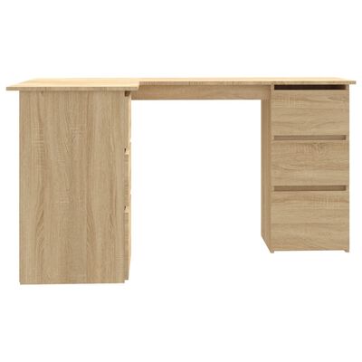 vidaXL Corner Desk Sonoma Oak 57.1"x39.4"x29.9" Engineered Wood