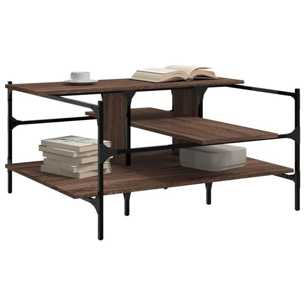 vidaXL Coffee Table Brown Oak Engineered wood, powder-coated steel Medium