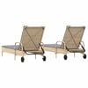 vidaXL Sun Lounger Beige Poly Rattan Single Adjustable Armrests Modern