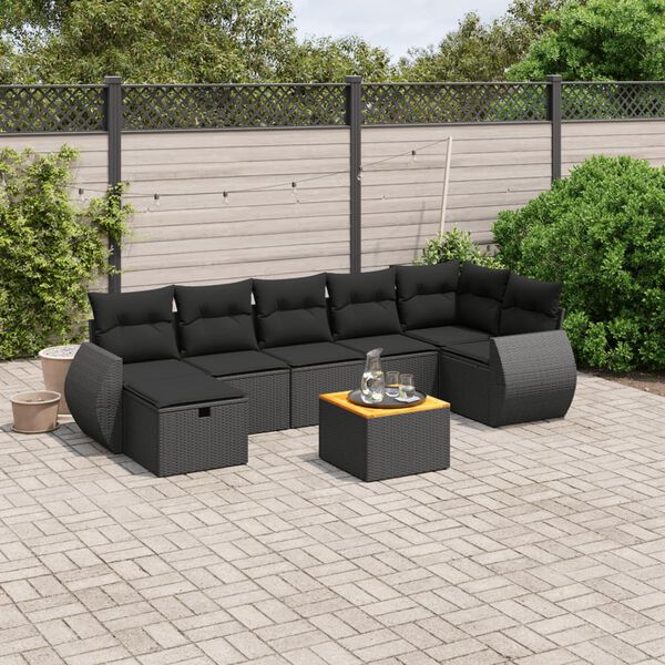 vidaXL Garden Sofa Set Black
