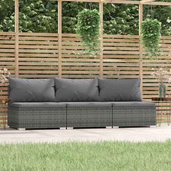 vidaXL 3-seater Sofa Gray