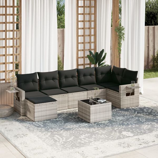 vidaXL Garden Sofa Set Light Grey