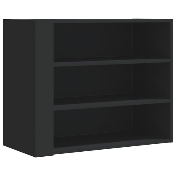 vidaXL Wall Cabinet Black Engineered wood 29.5x13.8x23.6 in