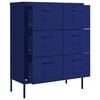 vidaXL Drawer Cabinet Navy Blue Steel Medium Ball-Bearing