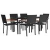 vidaXL Garden Dining Set Black and brown