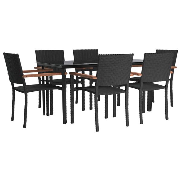 vidaXL Garden Dining Set Black and brown