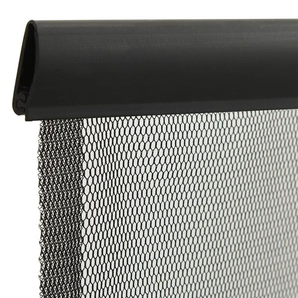 vidaXL Insect Door Screen with 10-Piece Mesh Curtain Black 94.5x94.5"