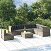 vidaXL Garden Lounge Set Grey PE Rattan, Powder-Coated Steel 7-piece set