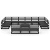 vidaXL Garden Lounge Set Black Solid pine wood Large Modular