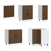 vidaXL Kitchen Cabinet Set Brown Oak Engineered wood and glass Medium